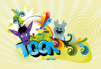 Wall Mural - composicion de muñecos en vector