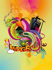 Wall Mural - imagen vector abstracta en color