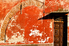 Red Wall In Saluzzo