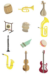 Wall Mural - cartoon musical instrument icon