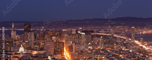 Board z aluminiowym obramowaniem Panorama centrum san francisco