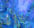 Blue Impressionist Textured Abstract