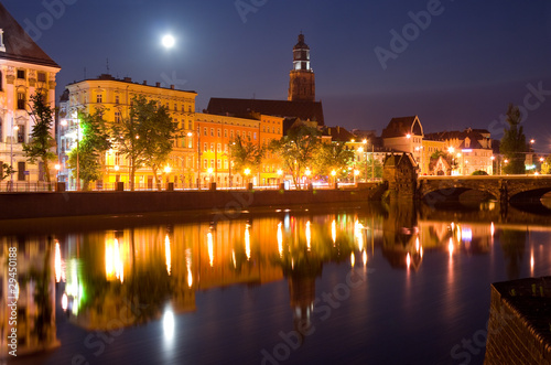 Naklejka samoprzylepna Wrocław w nocy