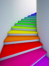 Spiral Colorful Stair To The Future.