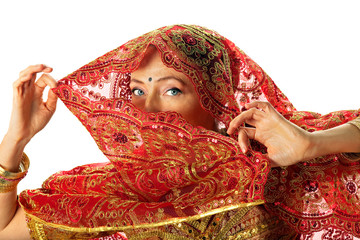 mature woman in traditional indian costume