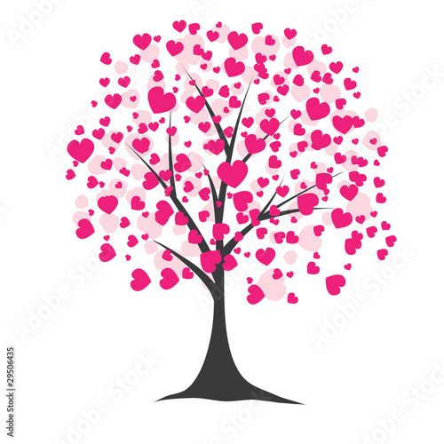 Tree with hearts. Vector illustration © Daria