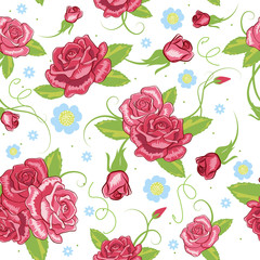 vector rose seamless background