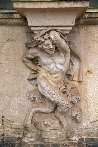 Cuadros en Lienzo Satyr on column of Zwinger Palace Wallpavillion, Dresden
