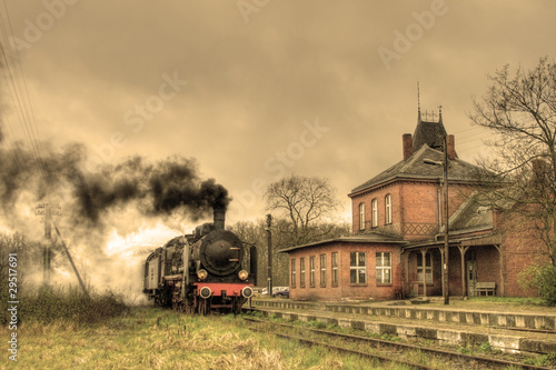 Naklejka dekoracyjna Old retro steam train