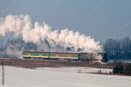 Naklejka - mata magnetyczna na lodówkę Old retro steam train