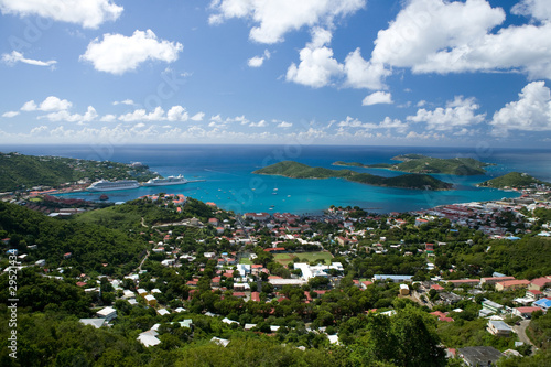 Fotografie, Obraz Aerial view of the island of St Thomas, USVI.