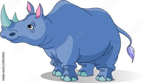 Fototapeta na wymiar Cartoon rhino