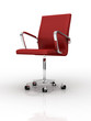 3d red office chair