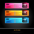 vector set of colored banners and sale tags