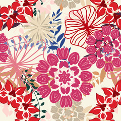 Poster - floral seamless pattern