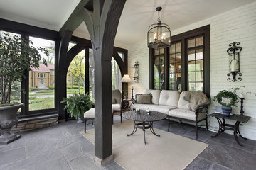 Wall Mural - Porch with wood beams