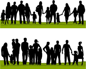 Canvas Print - collection of family silhouettes