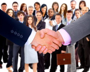 handshake isolated on business background