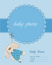 Baby Boy Arrival Card With Frame