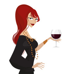 Poster - woman with wine glass