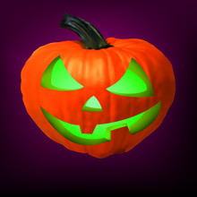 A Ceramic Halloween Jack O Lantern Pumpkin. EPS 8
