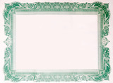 Fototapeta  - Old Vintage Stock Certificate Empty Border Frame