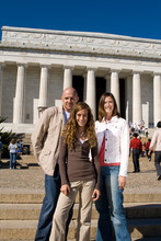 Three People Family Vacation Lincoln Memorial USA