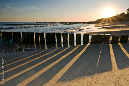 Dawn at Ustronie Morskie beach Fotobehang