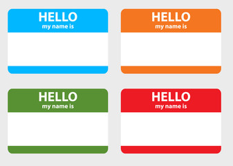 Hello my name cards set