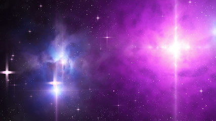 fly around nebula in deep space
