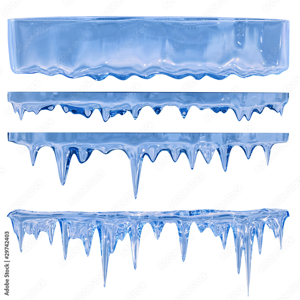 blue icicles - obrazy, fototapety, plakaty 