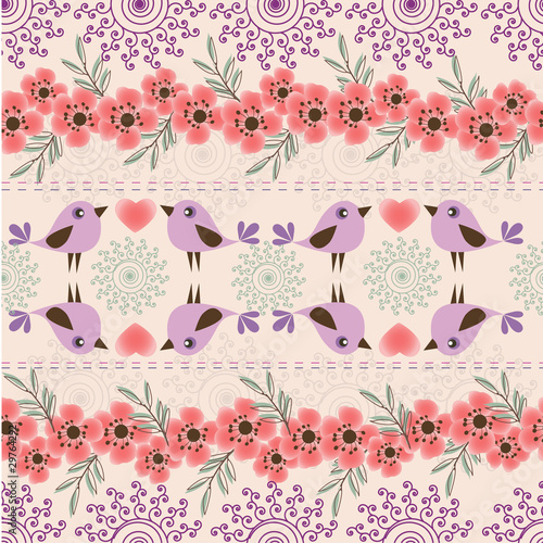 Naklejka dekoracyjna Floral seamless pattern