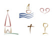 Clipart-Set: Symbole für Religion und Feiertage