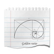 Recorte de papel diagrama golden ratio