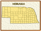 Fototapeta  - Nebraska USA state map seal emblem federal america