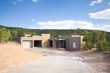 Wall Mural - Adobe Single Family Home Suburban Santa Fe NM