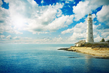 Old Lighthouse On Sea Coast