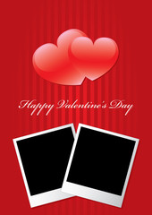 Happy Valentine's Day vertical background with two picture frame