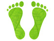 Set of green leaf footprints