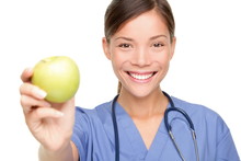 Nurse Giving Apple