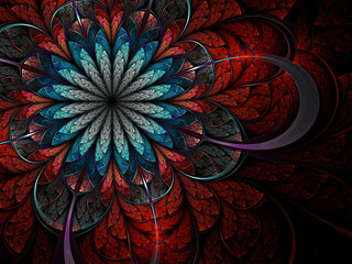 Wall Mural - Colorful fractal flower