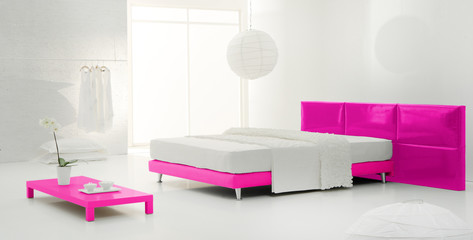 Wall Mural - pink minimal bedroom