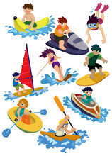Cartoon Water Sport Icon
