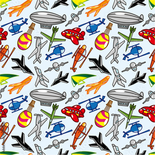 Obraz w ramie seamless airplane pattern