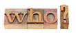 © MarekPhotoDesign.com - who question in letterpress type