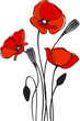 Poppy floral background