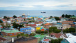 Beautiful view of Punta Arenas with the Strait of Magellan