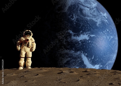 Board z aluminiowym obramowaniem Astronauta