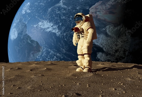Board z aluminiowym obramowaniem Astronauta