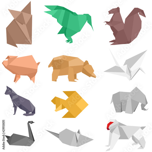 Plakat na papierze fotorealistycznym Stworzenia origami